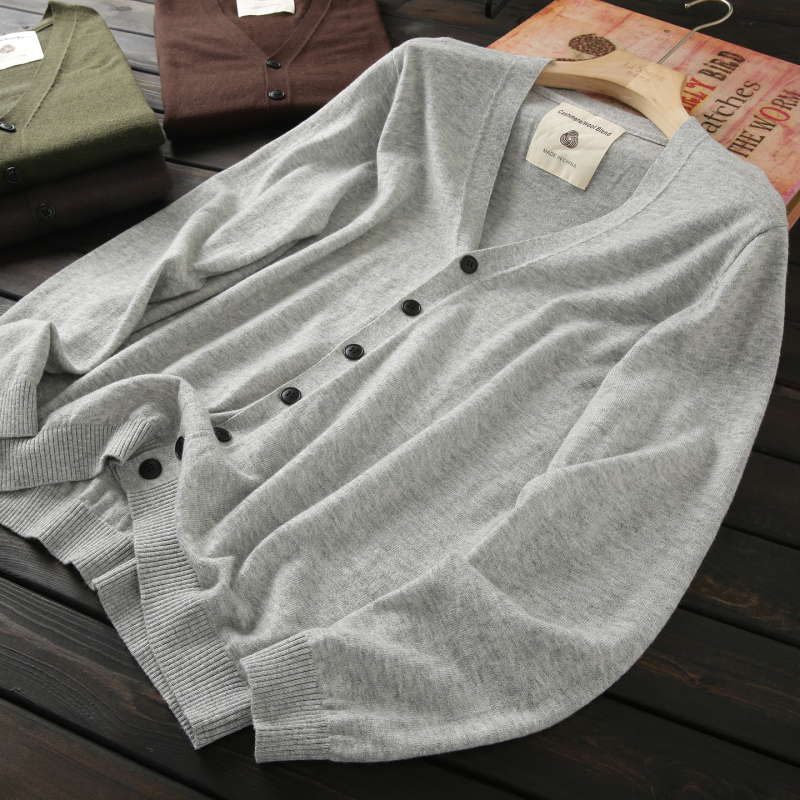 Small Quantity of Good Goods! Superfine Wool + Cashmere! High-End Men's Autumn and Winter Thin Knitted Cardigan Sweater Jacket