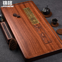 Kung Fu tea whole piece rosewood tea tray solid wood large drainage tea table home living room tea tray