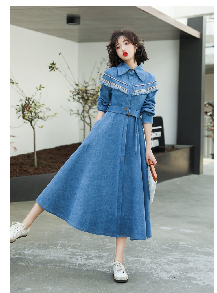格安超歓迎 春秋シャツワンピースレディース長袖スリム : レディース服 特価大人気