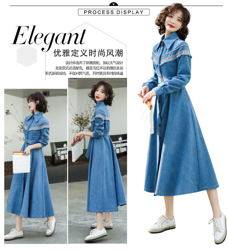 格安超歓迎 春秋シャツワンピースレディース長袖スリム : レディース服 特価大人気