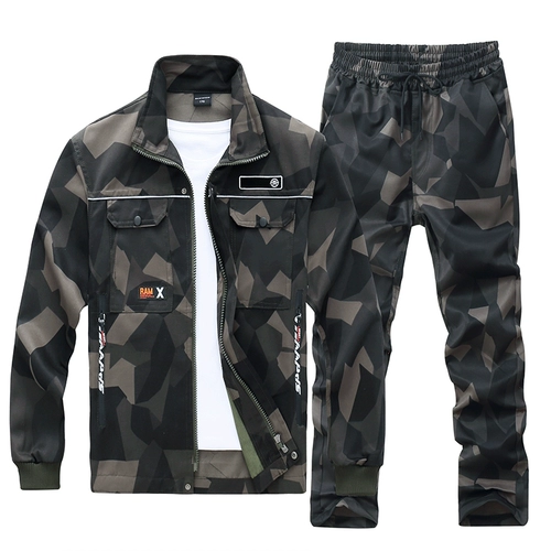 Осенний демисезонный камуфляжный износостойкий комплект для работы, куртка, рабочая одежда