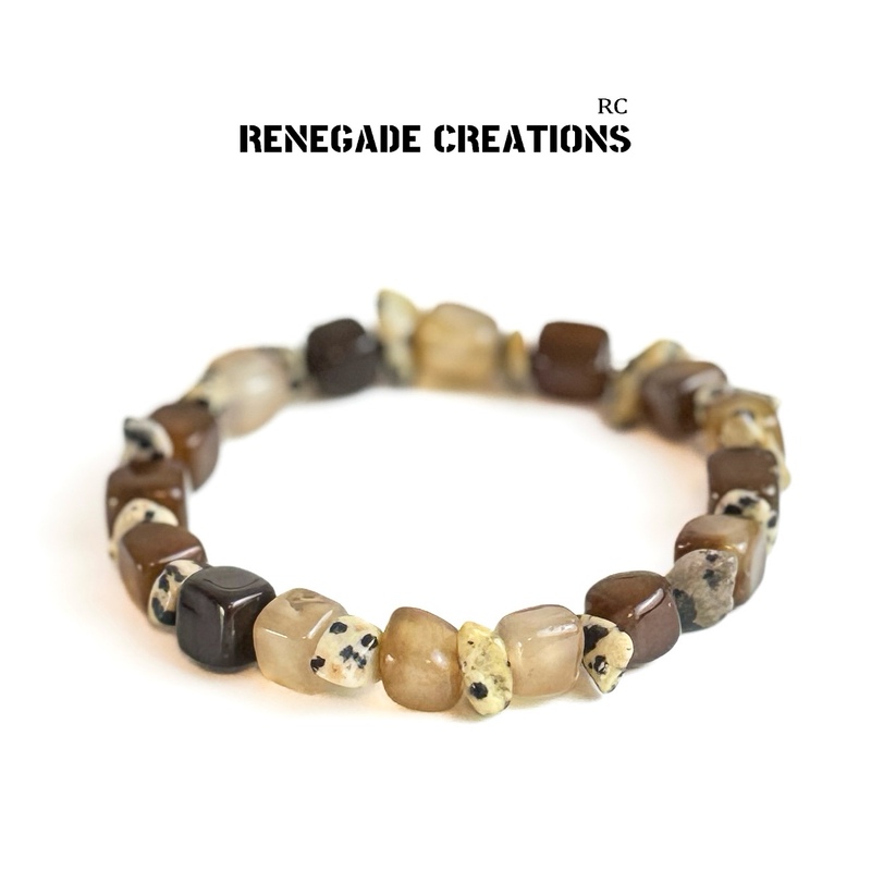 Reneagde Natural Agate Bracelet Original Niche Design Natural Agate Raw Stone Bracelet Simple Retro Gift