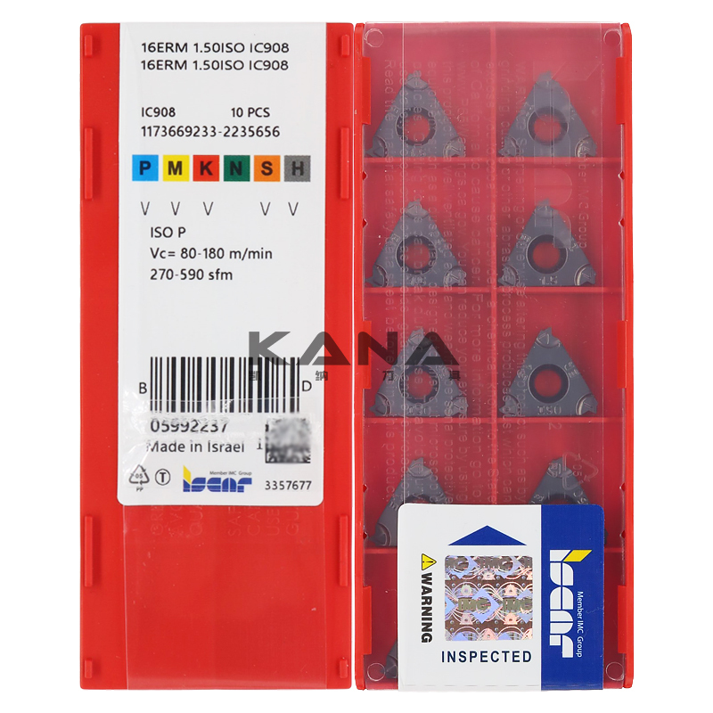 Genuine Iscar Threading Inserts 16Erm 16Irm 1.0 1.5 2.0 2.5 3.0Iso Ic908