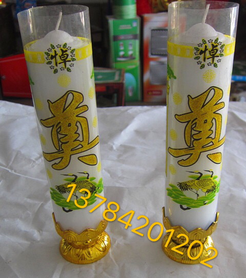 Funeral supplies wholesale Funeral sacrificial white candles can burn for 3 to 7 days