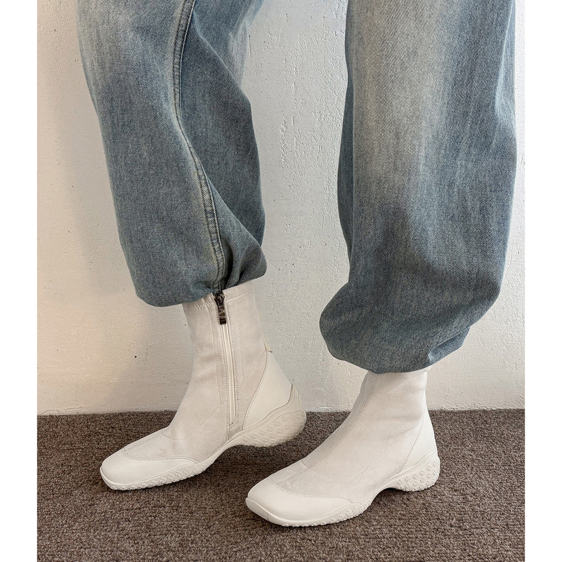 Kmeizu Sports and Leisure ~ 4.5cm Thick-Soled Short Boots for Women, Lightweight Soft Riding Boots, Outdoor Jogging Ankle-Length Elastic Sock Boots Kmeizu Sports and Leisure ~ 4.5cm Thick-Soled Short Boots for Women, Lightweight Soft Riding Boots, Outdoor Jogging Ankle-Length Elastic Sock Boots
