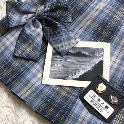 In stock ● Dawn of the World JK uniform Bow Tie and tie Student Japanese plaid pleated skirt/Whale Island Girl