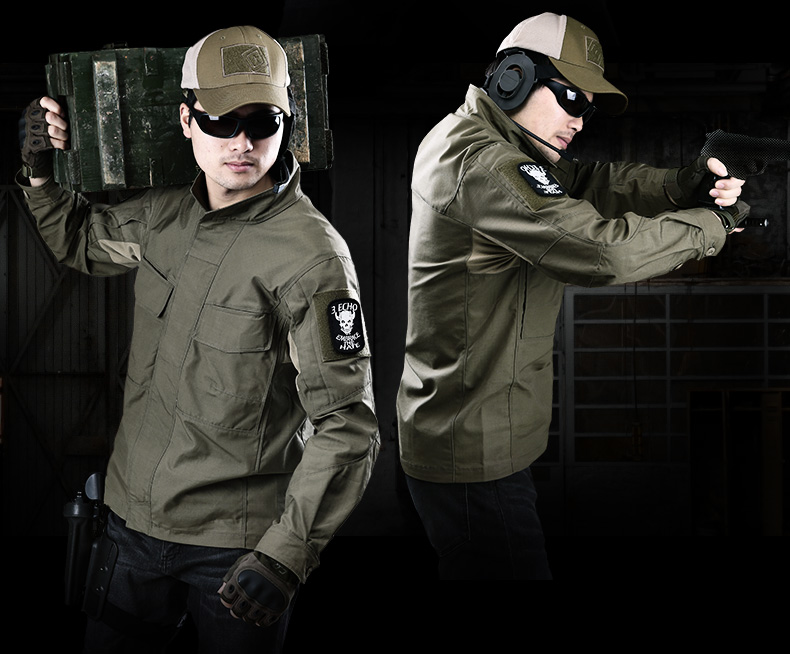 Cqb quân đội fan hâm mộ đào tạo đại lý áo khoác chiến thuật mùa xuân và mùa thu áo khoác mỏng ngụy trang nam đứng cổ áo khoác gió - Những người đam mê quân sự hàng may mặc / sản phẩm quạt quân đội giày quân sự