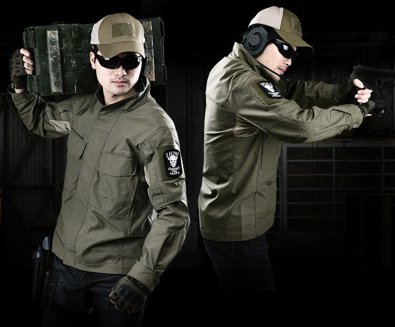 Cqb quân đội fan hâm mộ đào tạo đại lý áo khoác chiến thuật mùa xuân và mùa thu áo khoác mỏng ngụy trang nam đứng cổ áo khoác gió - Những người đam mê quân sự hàng may mặc / sản phẩm quạt quân đội bộ rằn ri nam