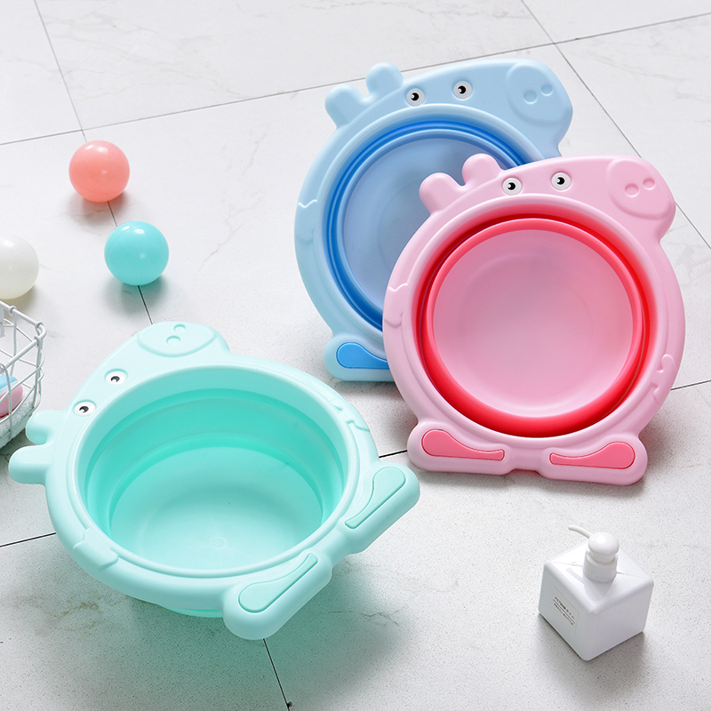 Piggy baby foldable baby washbasin newborn supplies wash ass children plastic PP basin household
