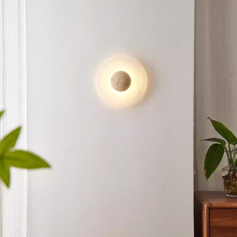 Yellow Travertine Bedroom Bedside Designer Creative Atmosphere Living Room Wall Corridor Staircase Vintage Wabi-Sabi Style Wall Lamp