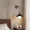 Japanese Wabi-Sabi Style Bedside Wall Lamp Bedroom Creative Living Room Background Corridor Hallway Entrance Black Travertine Decorative Lamp