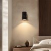 Japanese Wabi-Sabi Style Bedside Wall Lamp Bedroom Creative Living Room Background Corridor Hallway Entrance Black Travertine Decorative Lamp