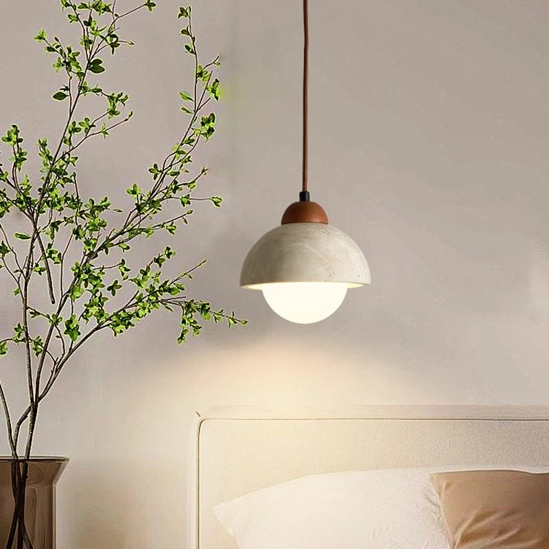 Bedroom Bedside Chandelier Black Stone Japanese Retro Wabi-Sabi Style Designer Personality Room Entrance Bar Counter Pendant Light