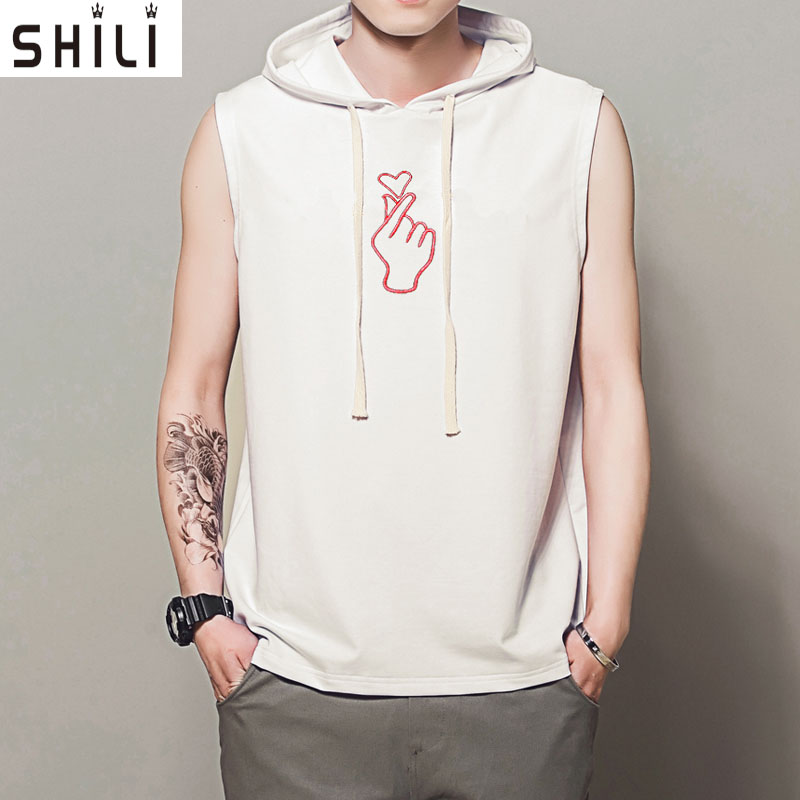 sleeveless t shirt with cap