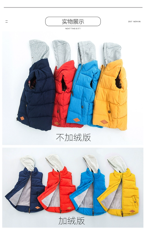 Áo vest trẻ em mùa thu đông dày cô gái mới mùa đông mặc áo cotton cho bé mùa xuân và mùa thu