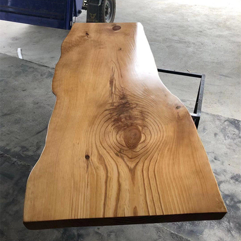 Whole log large board tea table tea table custom pine solid wood natural edge boss workbench tea table desk