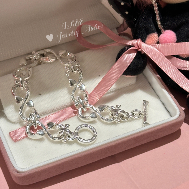 See Isee [1/19 New Product] Original Heart Nail S Buckle Bracelet S925 Silver Handmade Adjustable Ot Bracelet