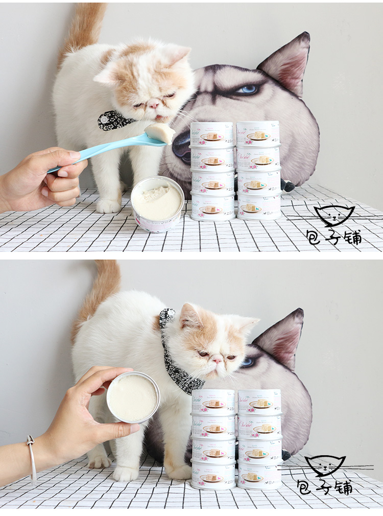 Mèo Farley Thái đóng hộp Sữa mèo Mousse Jar Dinh dưỡng đầy đủ Đồ ăn vặt Gà Gà Thức ăn ướt Mèo có thể 80g - Đồ ăn nhẹ cho mèo Review các loại hạt cho mèo
