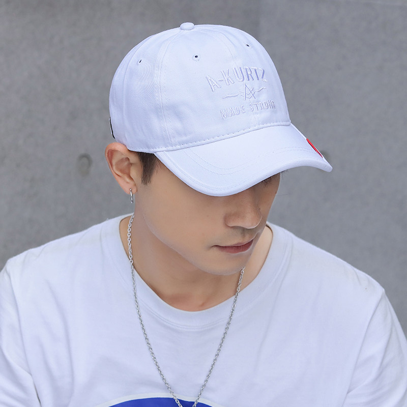 Hat Male Summer Korean version Tide Baseball Cap Leisure 100 Hitch White Student Men's Summer Tide Card Sunshade Duck Tongue Cap