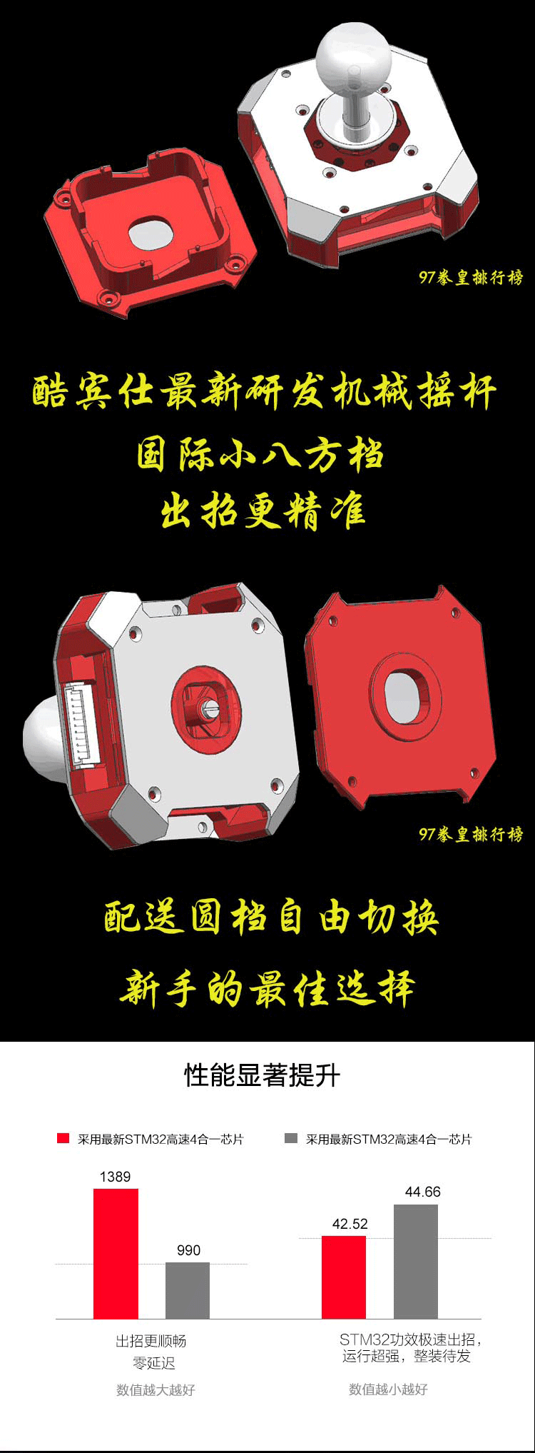 Cool khách Shi R3 arcade rocker King of Fighter game rocker di động rocker 97 King of the Kings console console Qin Hong khuyên dùng tay cầm không dây
