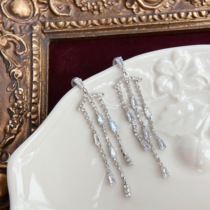 Banquet tassel earrings long temperament mosquito coil ear clip without ear hole female earrings annual temperament