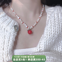 Apple Sweetheart American Sweet And Hot Girl Sweet Pearl Necklace Choker Women Ins Hip Hop Design