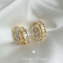 Fine streamer ring metal mosquito coil ear clip Hong Kong wind earrings female female round face thin earring ear ring