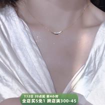 Fine Flow Small Smiley Face 925 Pure Silver Thin Necklace Lock Bone Chain 100 Hitch Minimalist Lock Bone Chain Ornament Summer