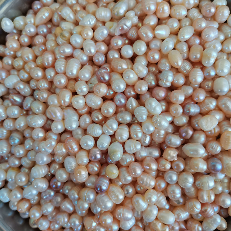 Natural Pearl Medicinal Powder, Pearl Manza 8mm Loose Beads, Rice-Shaped, Used as Pillow Filling or Fish Tank Substrate