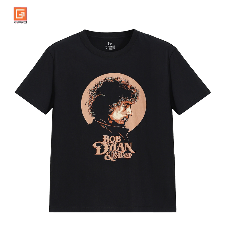 Not Allowed to Promote Lenovo 2026 New Spring/Summer Bob Dylan Printed Short-Sleeve T-Shirt Made of Premium Pima Cotton, Unisex