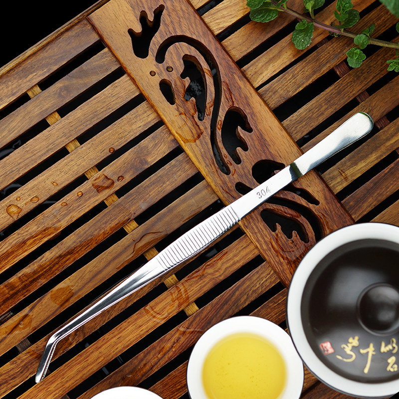 304 stainless steel tea clip, extra long, thickened kung fu tea tweezers, tea tray, gift set, tea set accessories