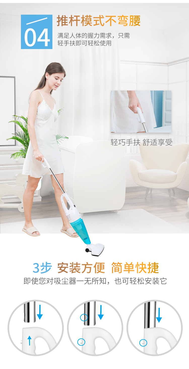 Máy hút bụi cầm tay hộ gia đình cổ trắng cầm tay sàn nhỏ bụi máy hút bụi thú cưng sofa lông chó - Máy hút bụi robot lau nhà deebot