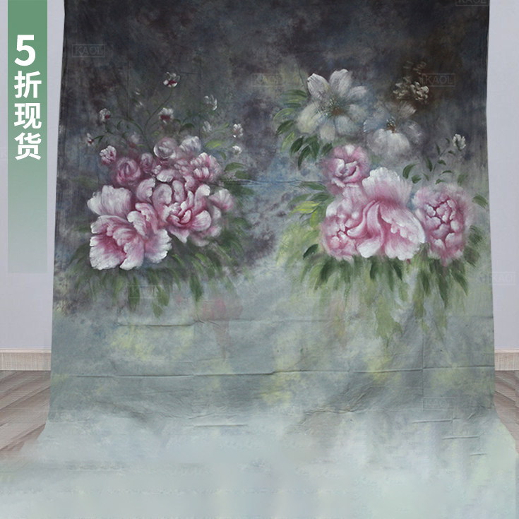 Special Clear Oil Painting Oil Painting Retro Photography Background Hand Palace Photo Palace with dyed cloth