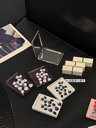 Двусторонное переносное складное портативное маленькое зеркало, защита при падении