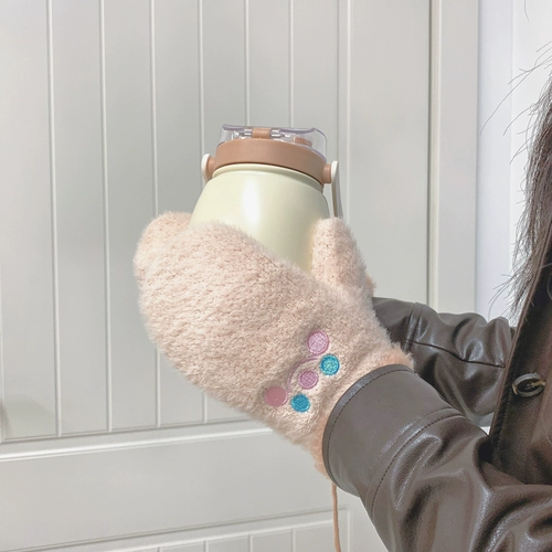 Утепленные милые перчатки, без пальцев