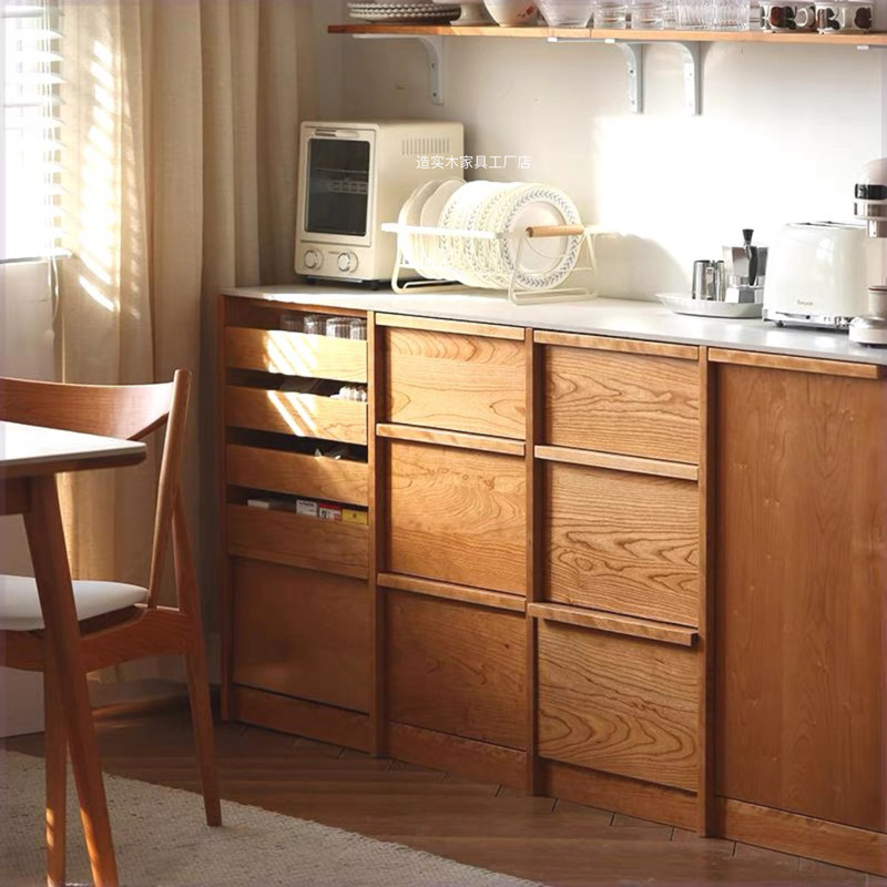 Solid Wood Sideboard with Slate Top, Bucket Cabinet, Natural Wood Style Storage Cabinet, Nordic Simple Modern Tea and Bowl Cabinet, Chest of Drawers Solid Wood Sideboard with Slate Top, Bucket Cabinet, Natural Wood Style Storage Cabinet, Nordic Simple Modern Tea and Bowl Cabinet, Chest of Drawers