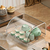 Tea set storage box with lid dustproof transparent tea table table top tea tea cup sorting storage Kung Fu teapot storage rack