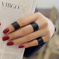 Black dark Hong Kong style retro three-piece index finger knuckle ring women's accessories fashionable personality niche open ring