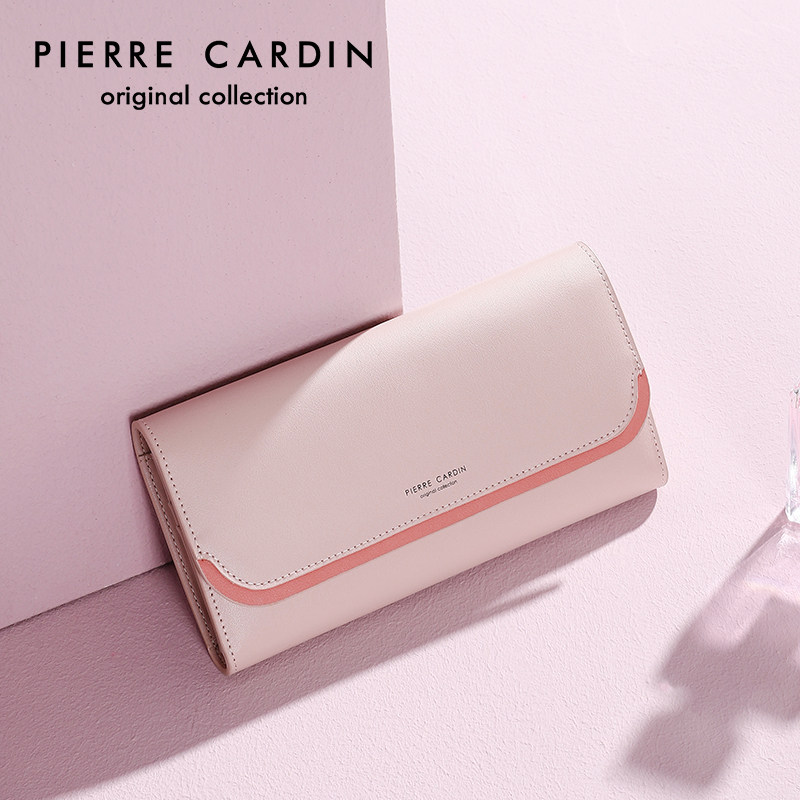 Женский кошелек Pierre Cardin, новинка 2025 года, длинный кожаный брендовый кошелек, роскошная милая высококачественная сумочка из воловьей кожи Изображение 1