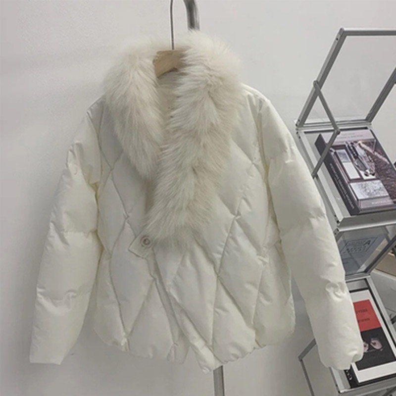 2020 new net red slim fit and thin white light down jacket women's winter short coat explosion style