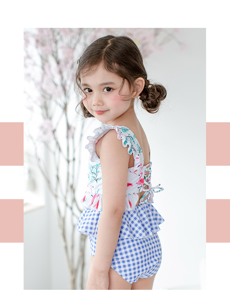 Cô gái Hàn Quốc áo tắm trẻ em chia đôi flamingo dễ thương bé công chúa bé áo tắm áo tắm chống nắng - Bộ đồ bơi của Kid đồ bơi cho be trai