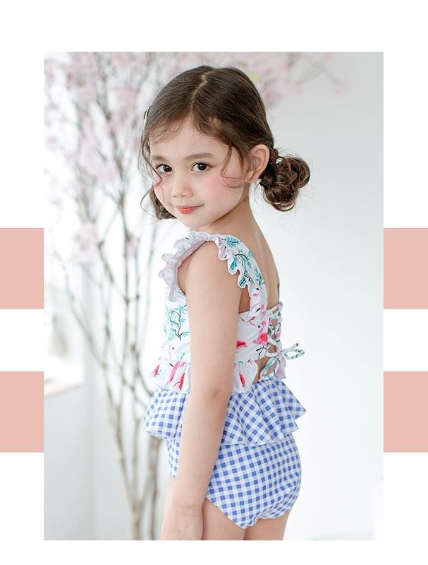 Cô gái Hàn Quốc áo tắm trẻ em chia đôi flamingo dễ thương bé công chúa bé áo tắm áo tắm chống nắng - Bộ đồ bơi của Kid