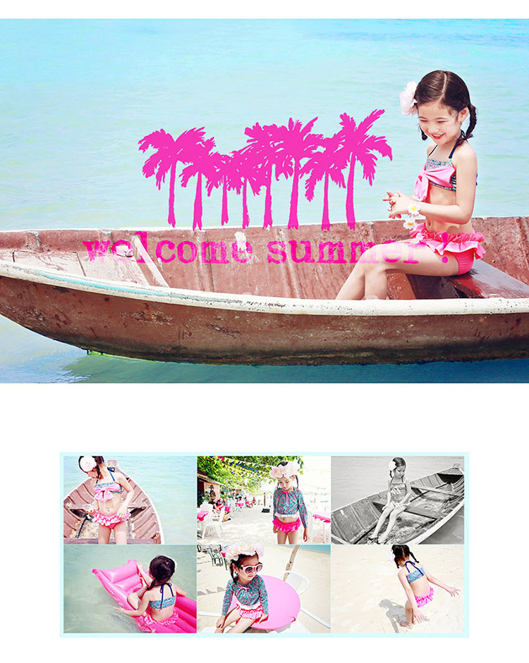 Đồ bơi trẻ em hoa Hàn Quốc cho bé gái đồ bơi nữ chia bikini ba mảnh - Bộ đồ bơi của Kid đồ bơi bé gái 10 tuổi