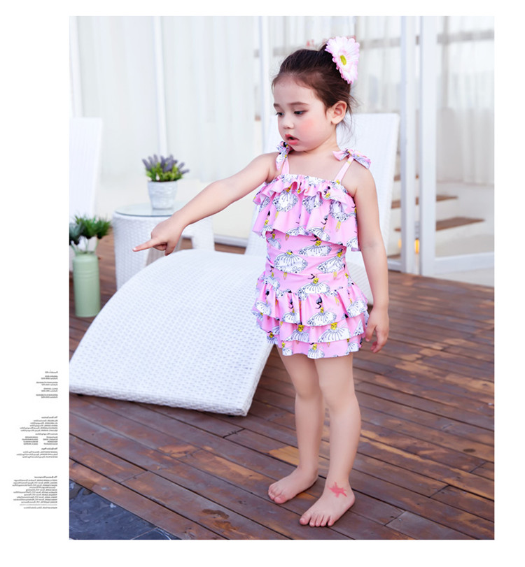 Áo tắm trẻ em mới cho bé gái Công chúa in hình cô gái tắm nước nóng mùa xuân Bộ đồ bơi trẻ em một mảnh - Bộ đồ bơi của Kid đồ bơi con gái