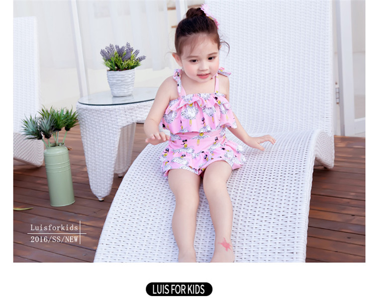 Áo tắm trẻ em mới cho bé gái Công chúa in hình cô gái tắm nước nóng mùa xuân Bộ đồ bơi trẻ em một mảnh - Bộ đồ bơi của Kid đồ bơi con gái