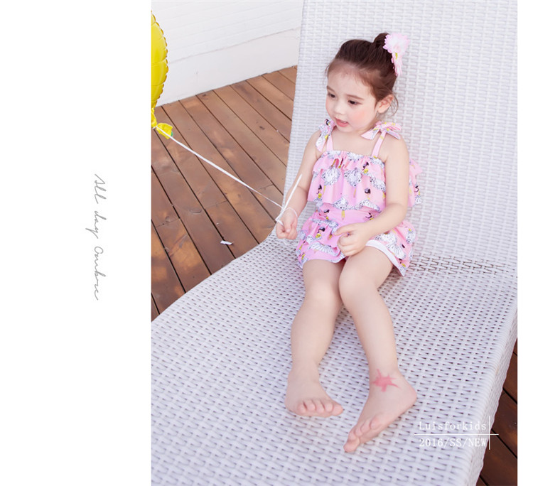 Áo tắm trẻ em mới cho bé gái Công chúa in hình cô gái tắm nước nóng mùa xuân Bộ đồ bơi trẻ em một mảnh - Bộ đồ bơi của Kid đồ bơi con gái