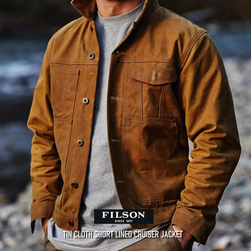 Special Offer with Free Shipping. In-Stock American Filson Heavy-Duty Waxed Canvas Cruiser Jacket, Yellowstone Jacket