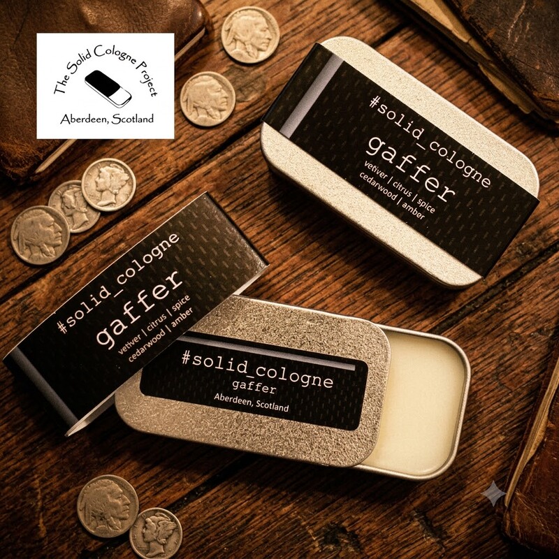 Scottish Solid Cologne Natural Organic Solid Cologne Balm Vintage Pocket Box