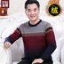 Áo len cộng với nhung dày cho nam áo len cổ tròn trung niên nam áo len dày trung niên 2018 quần áo mùa đông mới