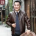 2018 cha mới mùa thu da nam áo khoác mùa thu mỏng phần trung niên nam áo khoác da nam áo khoác dạ nam Quần áo lông thú